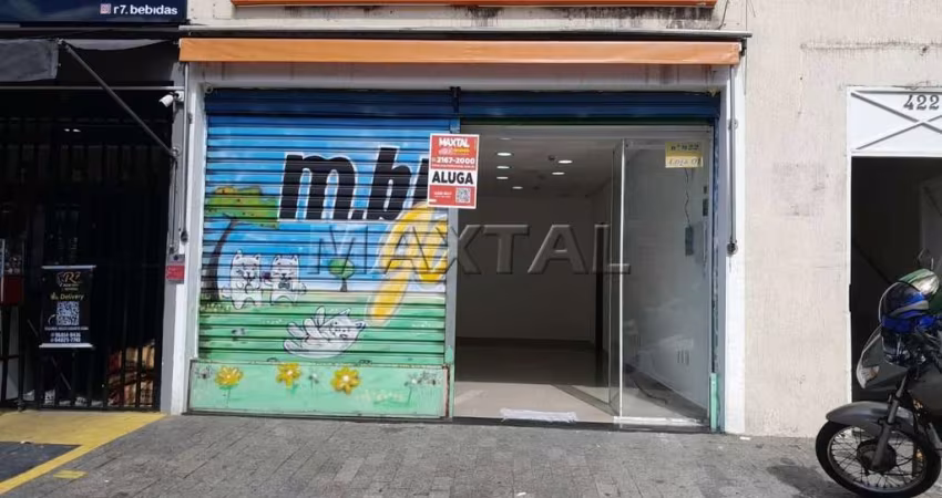 Loja para locação em São Miguel Paulista com 40m², toda em piso frio, com 1 banheiro.