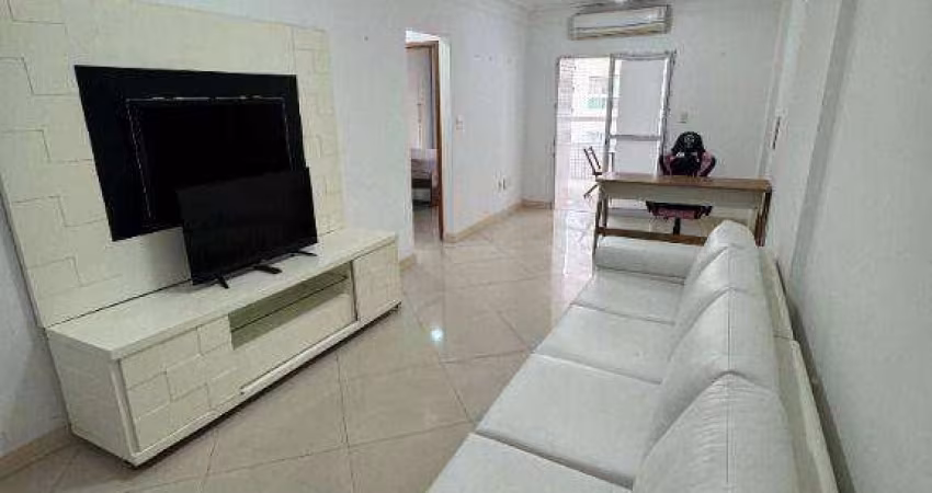 Apartamento mobiliado uma quadra da praia com 3 dormitórios para alugar definitivo pacote, 119 m² por R$ 5.800 mês  Canto do Forte  Praia Grande SP