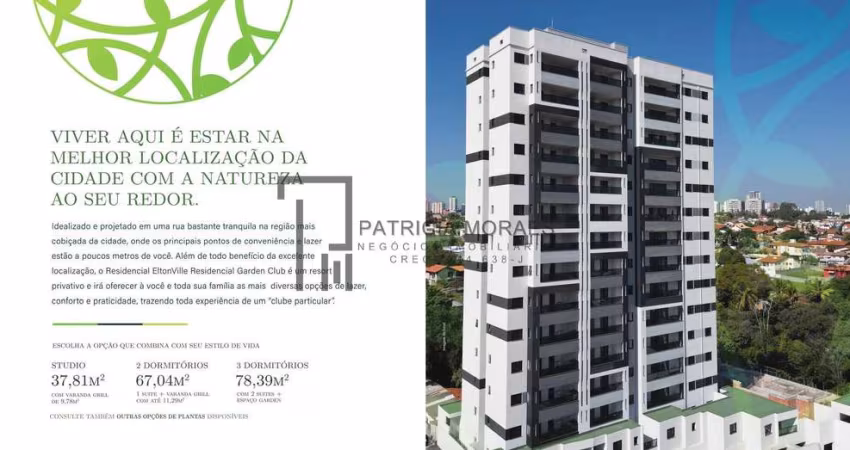 Studio 37,81m², varanda 9,87m², 1 vaga, more na zona Sul de Sorocaba