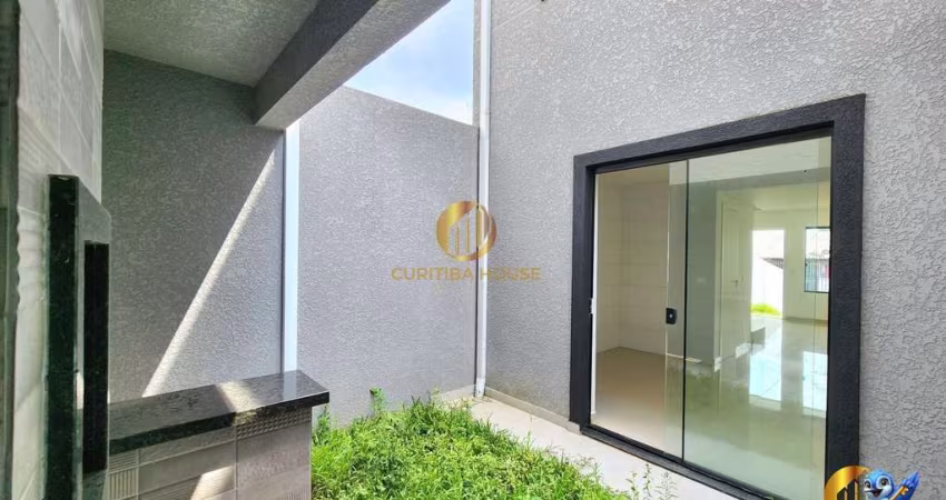Sobrado novo 2 quartos, 1 suíte e edícula com churrasqueira no Umbará