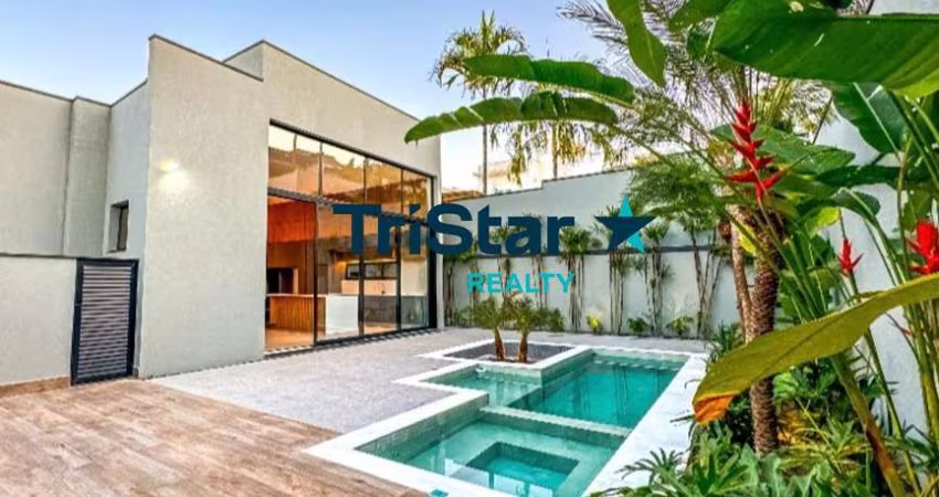 TRISTAR REALTY CA00259 - CASA COM ARQUITETURA DIFERENCIADA EM CONDOMINIO CLUBE - AT. 490m² - AC. 290m² - CONDOMINIO HELVETIA PARK INDAIATUBA