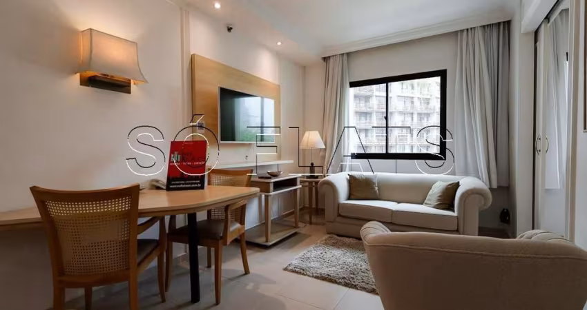 Flat com 30m² totalmente mobiliado à venda no  Jardim Paulista.