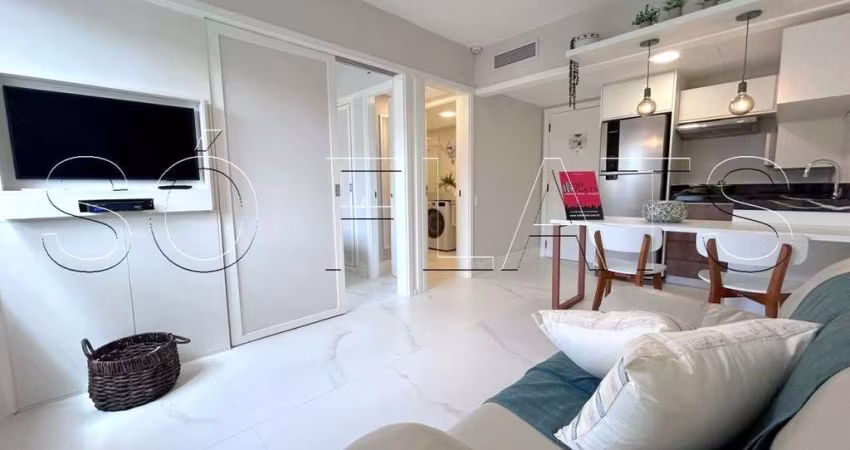 Ninety, flat disponível para locação nos Jardins, contendo 33m², 1 dormitório e 1 vaga.