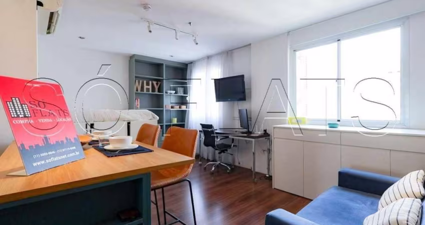 Apto no Mercure Vila Olímpia, disponível para locação com 25m², 01 dormitório e 01 vaga.