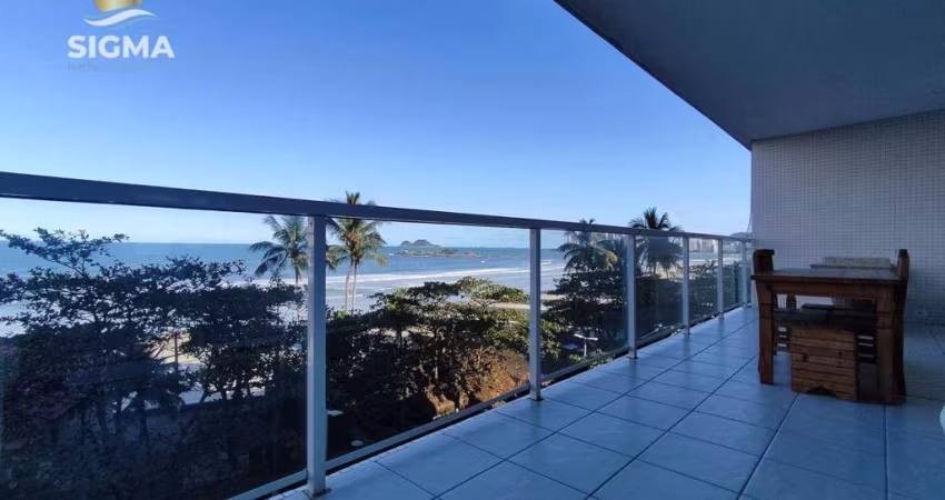 Apartamento na praia, Frente ao mar, 4 dormitórios, 2 suítes, 2 vagas, Piscina, Pitangueiras, Guarujá.