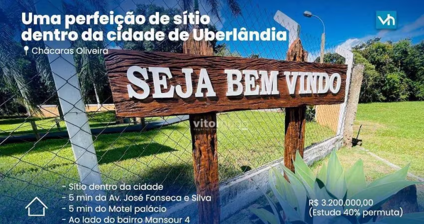 Sítio com 5 dormitórios à venda, 21500 m² por R$ 3.200.000 - Chácaras Oliveiras - Uberlândia/MG