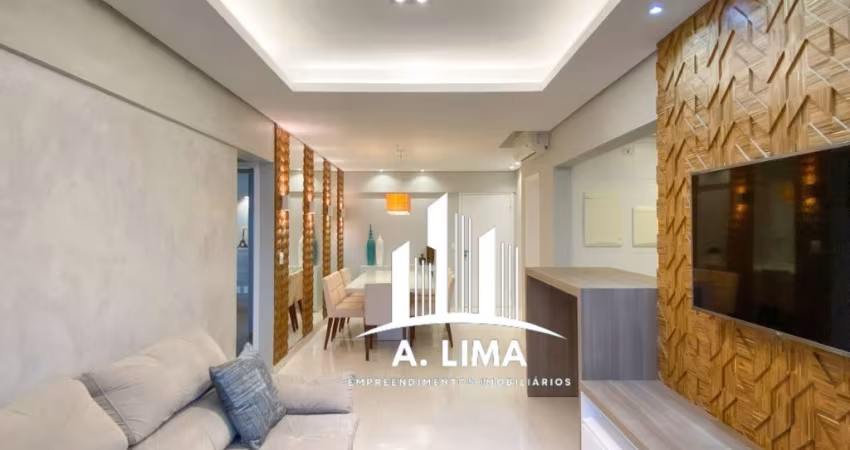Apartamento 2 dormitórios (suítes) mobiliado, bairro Boqueirão em Santos.