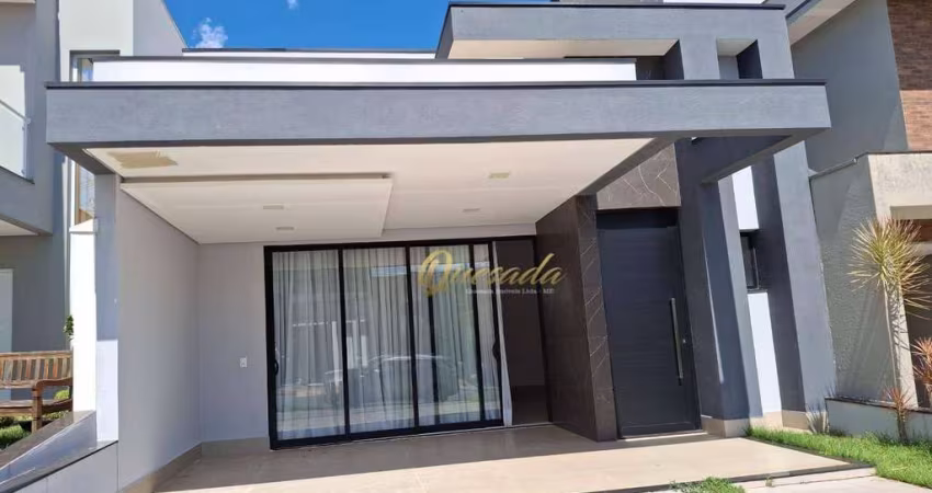 Casa térrea nova, à venda, 3 suítes, planejados, Condomínio Jardim Brescia, Indaiatuba.