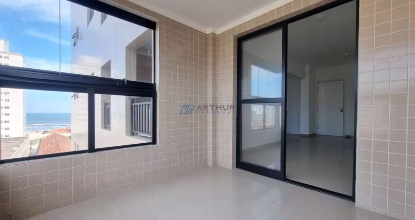 Apartamento em Praia Grande Vista mar, Vila Mirim com 2 quartos, 1 suíte, 67m²