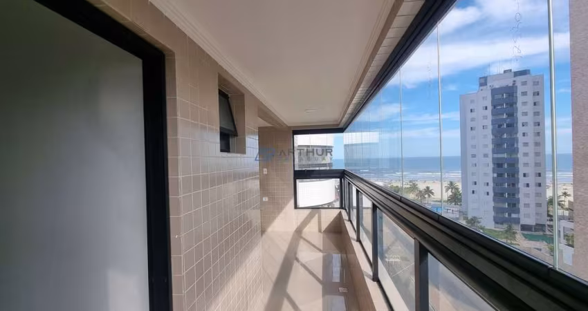 Apartamento em Praia Grande Vista mar, Vila Mirim com 2 quartos, 1 suíte, 71m²