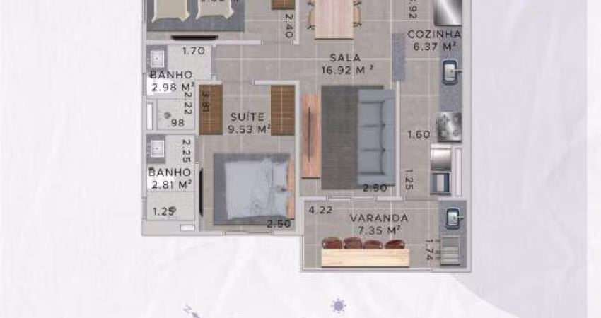 Apartamento à venda em Praia Grande, Jardim Real, com 2 quartos, 66,53m²