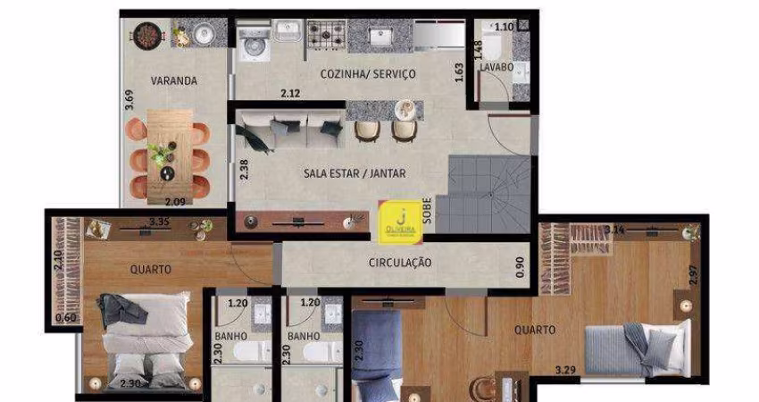 Cobertura com 4 dormitórios à venda, 126 m² por R$ 937.000,00 - Costa Carvalho - Juiz de Fora/MG