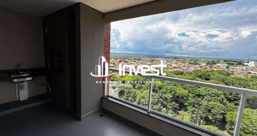 Apartamento para locação com dois quartos sendo uma suíte, varanda gourmet com churrasqueira a carvão e área de lazer completa
