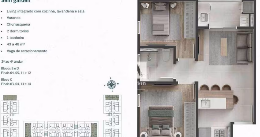 Apartamento 2 quartos Vargem Grande