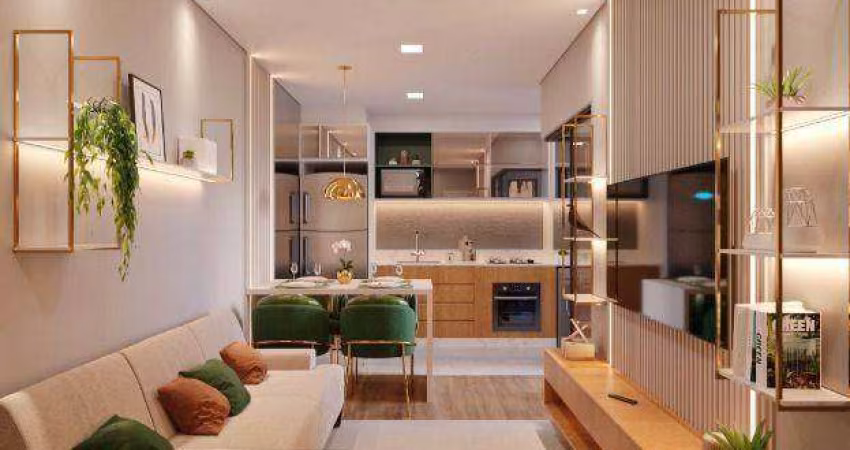 Apartamento novo com 2 dormitórios à venda, 45 m² por R$ 408.000 - Novo Mundo - Curitiba/PR