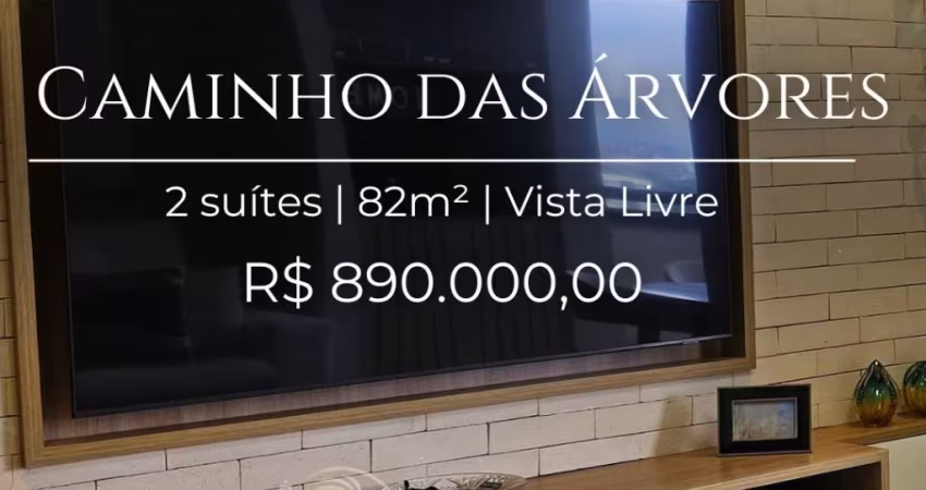 Apartamento 2 suítes com vista e serviços no Caminho das Árvores