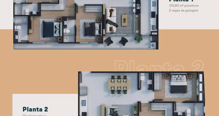 Apartamento com 2 dormitórios à venda sendo 2 suítes, 92.85 m  por - R  1.463.233,28 - Perequê - Por