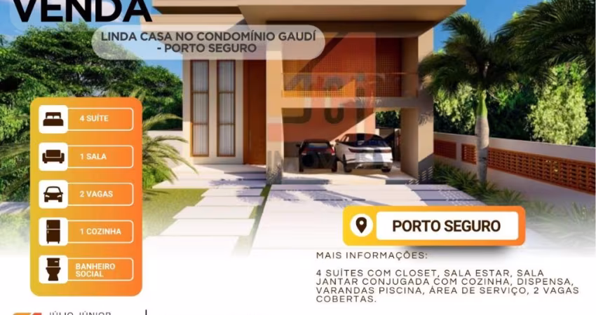 LINDA CASA NO CONDOMÍNIO GAUDÍ - PORTO SEGURO