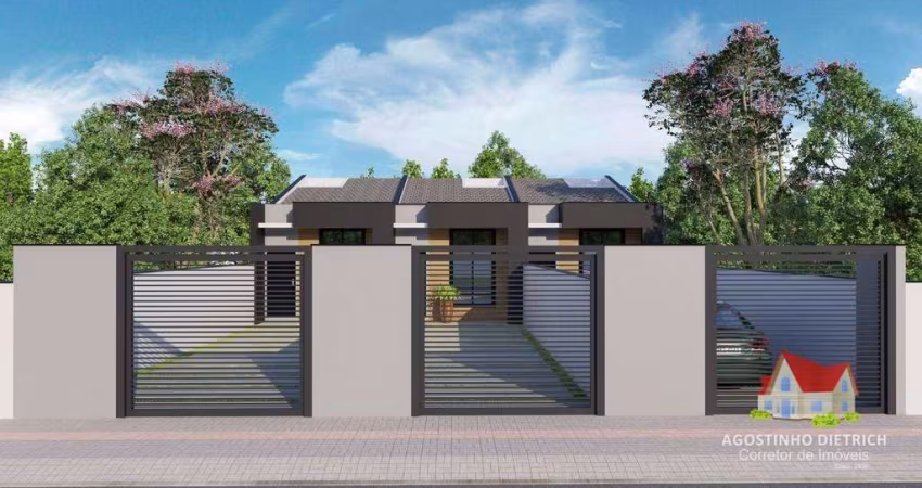 Casa Terrea Geminada C/02 Quartos+Espaco aos Fundos+02 Vagas de Garagem No Bairro Aventureiro!