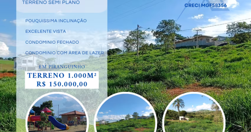 EXCELENTE TERRENO NO CONDOMINIO VISTA VERDE, EM PIRANGUINHO, MG