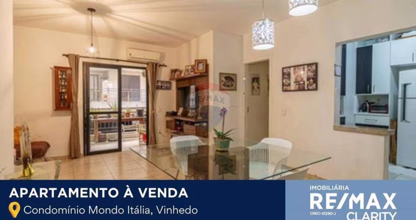Apartamento à venda, 103m². Mondo Itália, Capela, Vinhedo-SP. 3 quartos e 1 suíte