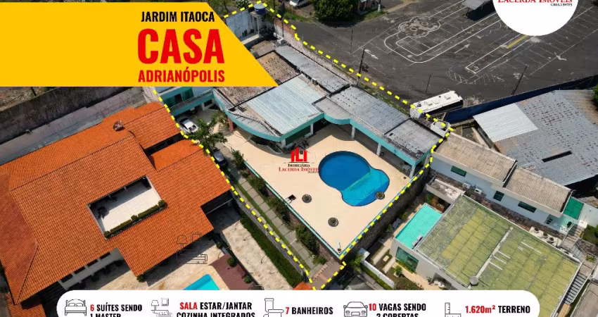 Residencial Jardim Itaoca, Casa com 6 suítes, Piscina Ampla, Bairro Adrianópolis