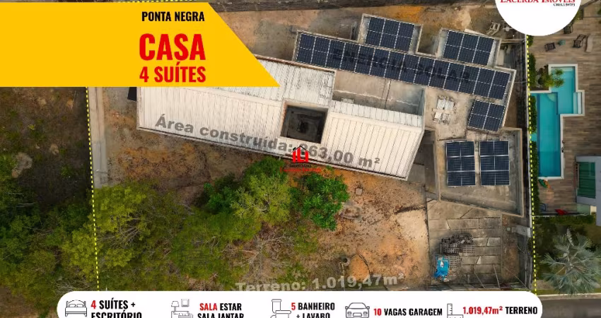 Marina Rio Belo, Casa térrea com 4 suítes, + Escritório, 1.019,47m², área de Lazer as margens do Rio