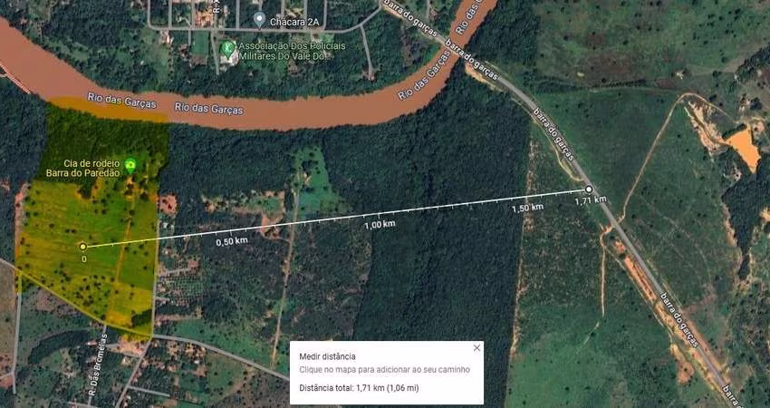 Chácara no pontal do Araguaia MT, com 30 hectares com mais de mil metros margean