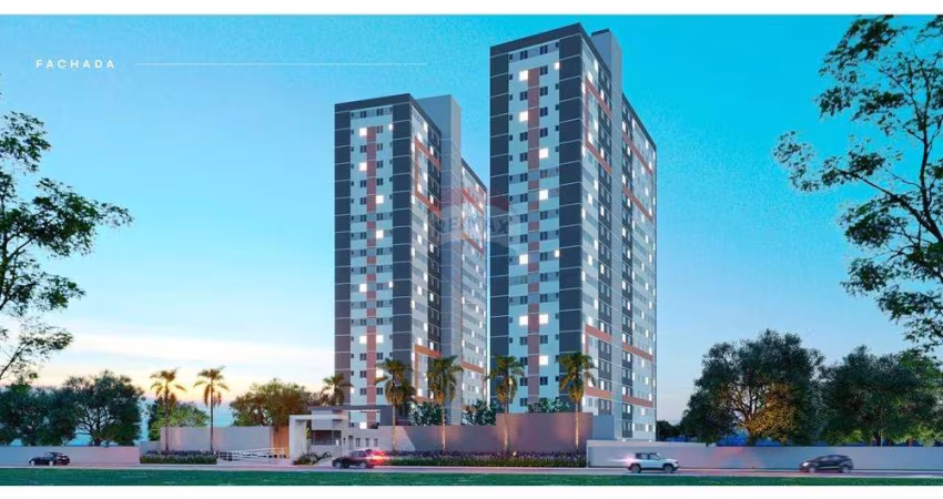 Apartamento,com 2 quartos,sala em 2 ambientes, banho social, cozinha conjugada com área de serviço.
